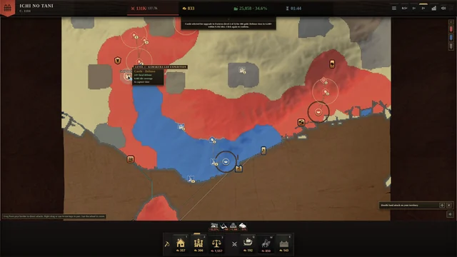 Ichi-no-Tani: coastal frontlines and a castle upgrade.