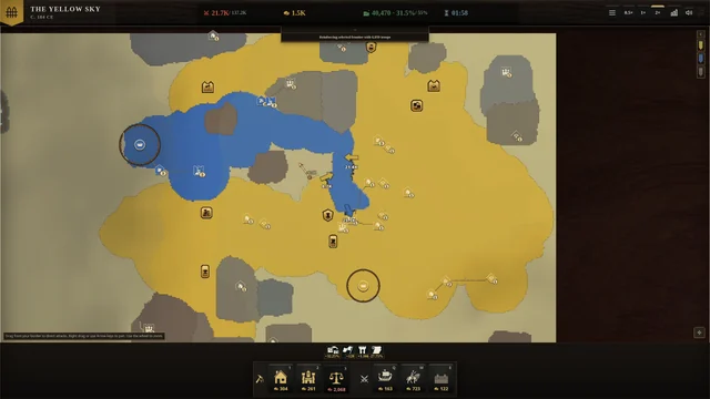 The Yellow Sky: roads connect settlements behind the front.